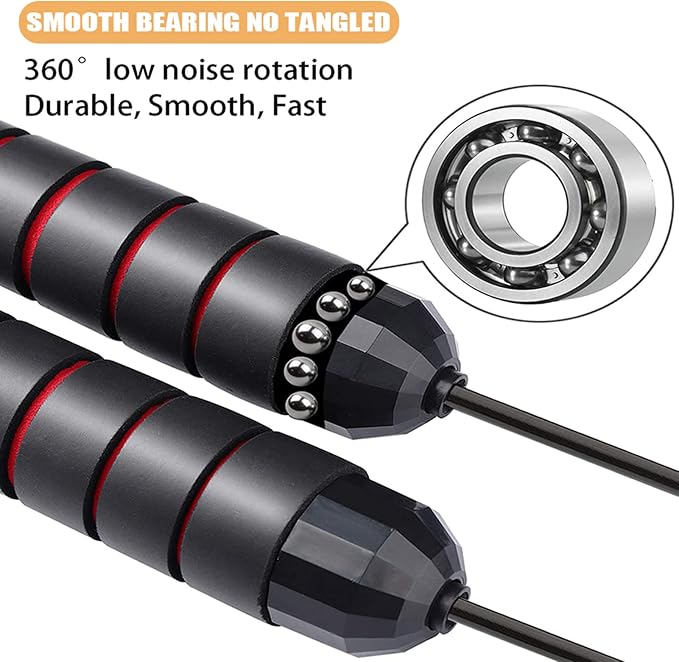Redify Adjustable Jump Rope,Jump Ropes for Fitness for Men Women | ﻿Workout and Exercise,Cardio,Boxing,Weight Loss,Speed Rope,Slim Body at Home School Gym,Suitable for All Ages
