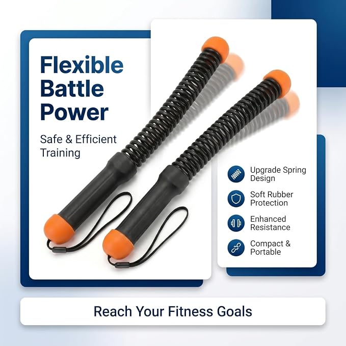 Ropelss Battle Ropes for Home Gym | Adjustable Weights & Ropeless Jump Rope | Home Workout Equipment for Men and Women | Fitness Exercise Gear
