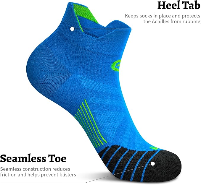 Compression Socks for Men Women Ankle Running Socks for Plantar Fasciitis | Low Cut Athletic Ankle Socks with Ankle & Arch Support for Running, Cycling, Golf, Work, Plantar Fasciitis Relief