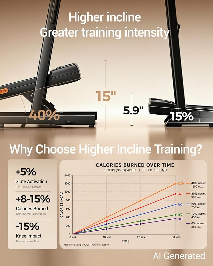 LONTEK Walking Pad Treadmill with 40% Incline & Elevated Dual Handle Bar | Foldable, Compact, Portable Treadmill for Home Small Spaces, Quiet 3HP, 6.2 MPH, Reinforced 350LBS, Anti-Slip Tablet Holder