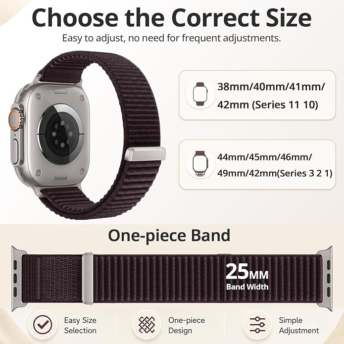 Nylon Loop Sport Band Compatible with Apple Watch Ultra 3 2 Band 49mm 46mm 45mm 44mm 42mm 41mm 40mm 38mm Women Men, Stretchy Strap Elastic Fabric Wristband for iWatch Series 11 10 SE 9 8 7 6 5 4 3 2 1