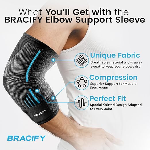 Tennis Elbow Brace for Women & Men, Fitness and Everyday Use (Large)