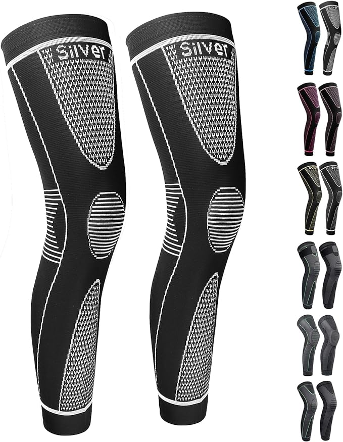 SKDK Full Leg Sleeves Long Compression Leg Sleeve Knee Sleeves Protect Leg, for Man Women Basketball, Arthritis Cycling Sport