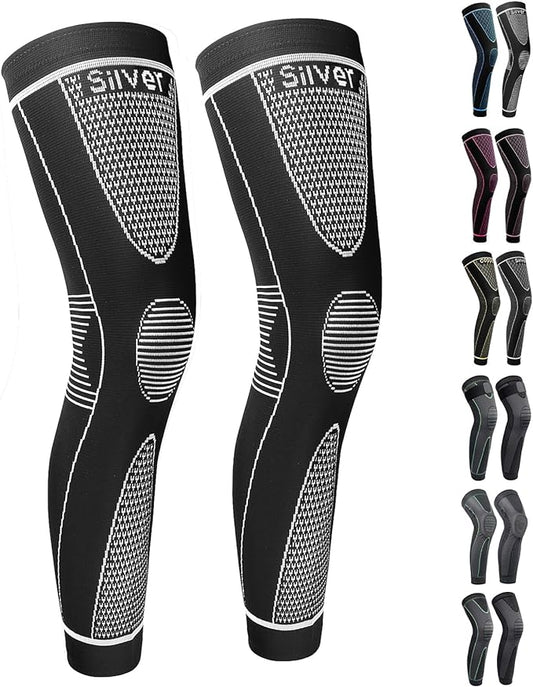 SKDK Full Leg Sleeves Long Compression Leg Sleeve Knee Sleeves Protect Leg, for Man Women Basketball, Arthritis Cycling Sport
