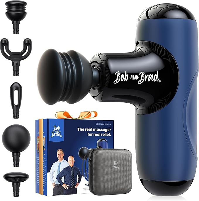 BOB AND BRAD Q2 Mini Massage Gun, Pocket-Sized Deep Tissue Massager, FSA Portable Percussion Muscle Massager Gun, Ultra Small & Quiet Travel Massage Gun for Pain Relief, HSA Eligible