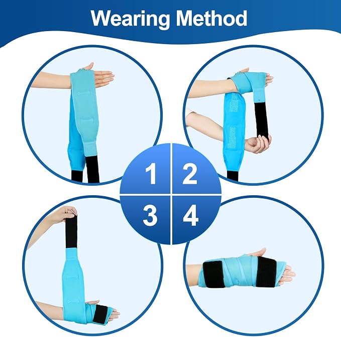Comfytemp 33" Full Hand Wrist Ice Pack Wrap for Carpal Tunnel Relief | FSA Eligible HSA, Wrist Brace Reusable Compression for Computer Overuse Injuries, Arthritis, Cold Hot Therapy Recovery Item