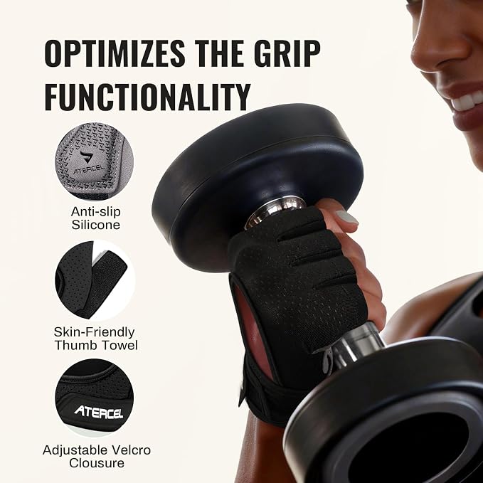 ATERCEL Gym Gloves for Women, Workout Gloves for Gym Weightlifting Exercise | Full Palm Protection | Breathable & Lightweight | For Men & Women | Cycling & Climbing Ready