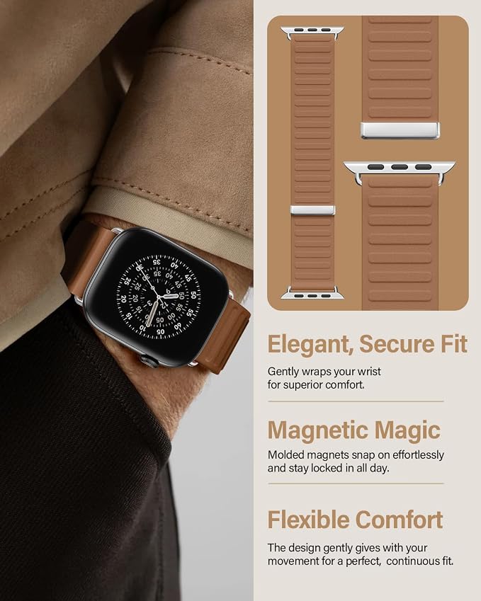 Magnetic Link Sport Band Compatible with Apple Watch Bands for Men Women | Patented Solo Loop Band 40mm 38mm 41mm 44mm 45mm 42mm 49mm, Sport Strap for iWatch Series 11 10 9 8 7 6 5 4 3 2 1 Ultra SE