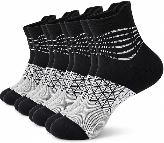 IRAMY Compression Ankle Support Socks Women Wicking Cushioned Athletic Plantar Fasciitis Relief 3/4/6 Pairs