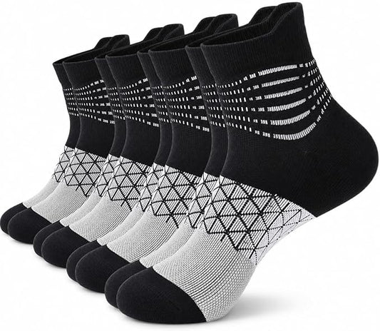 IRAMY Compression Ankle Support Socks Women Wicking Cushioned Athletic Plantar Fasciitis Relief 3/4/6 Pairs
