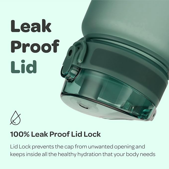 Hydracy Motivational Water Bottle with Time Marker & Fruit Infuser 32 oz | BPA-Free Tritan, Leakproof Flip-Top Lid,No-Sweat Sleeve,Carry Strap,Daily Intake Tracking for Gym,Sports,Outdoors