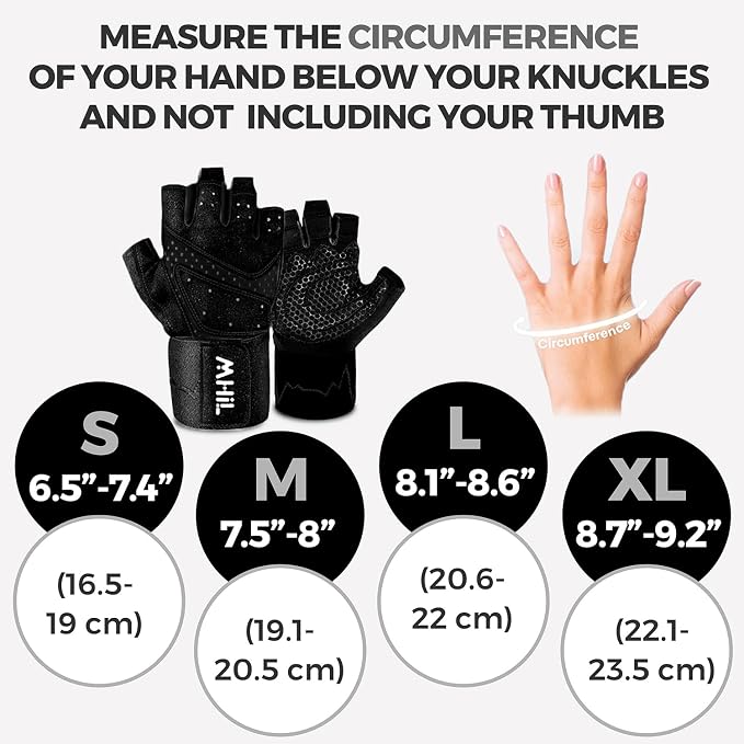MhIL Workout Gloves for Women – Breathable Gym Gloves for Women with Palm Protection and Enhanced Grip – Padded Weight Lifting Glove for Womens with Wrist Wraps Support Weightlifting Exercise Cycling