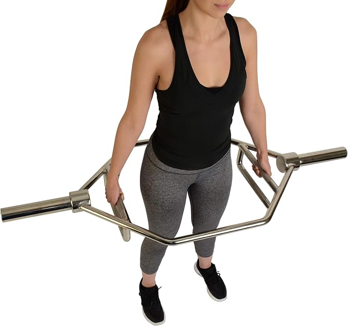 Sunny Health & Fitness Olympic Hex Trap Bar for Deadlifts, Home Gym Barbell | Fits 2" Olympic Plates, Diamond Knurled Grips, Deadlift Squat Shrug Farm Walk, Targets Legs Glutes Back Core & Grip