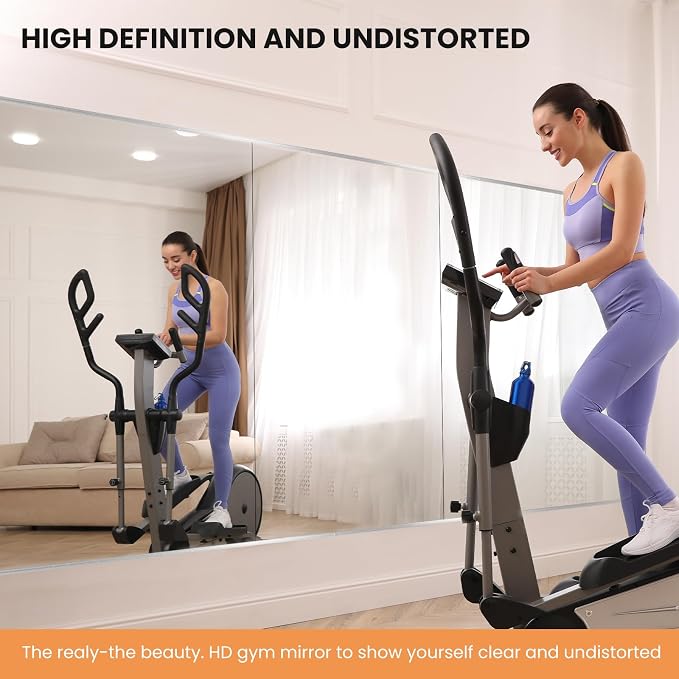 pertetey Home Gym Mirror, 56X24 Inch(1Pack) Large Frameless Tempered Glass Full Body Wall Mounted Mirror for Gym, Yoga, Exercise, Dance Studio