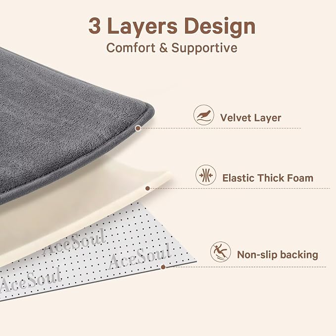Baby Play Mat for Floor,Ultra Thick Elastic Foam 50"x50" Playmat Tummy Time Muscle Crawling Exercise Activity Cushion Gym Mat Nursery Playroom Area Kids Rug for Babies, Toddlers,Infants,Dark Grey