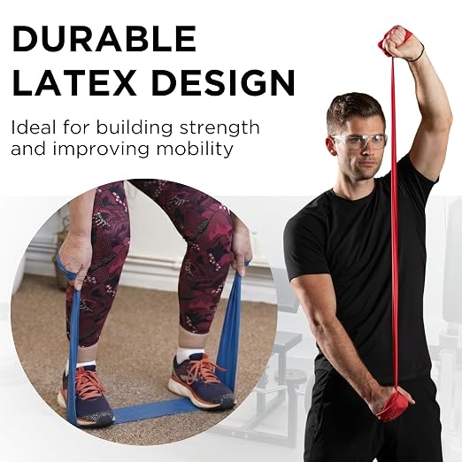 THERABAND Professional Latex Resistance Band Set, Pack of 7, 6 Ft | Professional TheraBand equipment for exercise, physical therapy, fitness and at-home workouts
