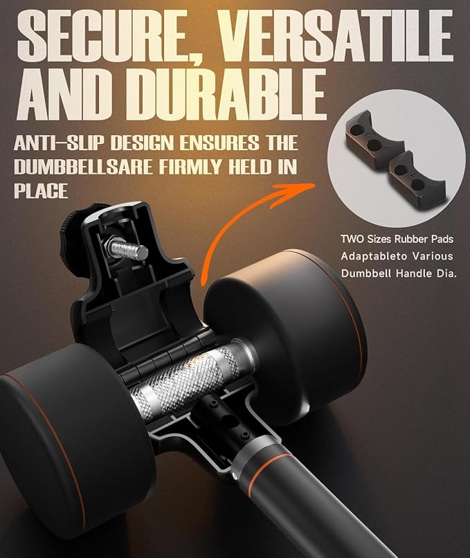 Flexible Dumbbell Converter - 260 LBS Weight Capacity Adjustable Alloy Steel Bar丨Convert Dumbbells to Barbell, Enhanced Compatibility for Wide Range of Dumbbells for Home Weight Lifting