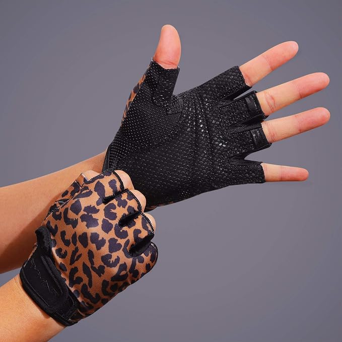 Workout Gloves for Women Men, Weight Lifting Gloves Padded, Full Palm Grip | Gym Grip Gloves for Weightlifting, Rowing, Exercise, Cycling, Dumbbells, Kettlebells, Home Work Out Equipment, Half-finger
