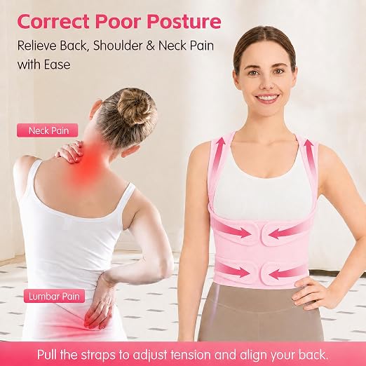 Posture Corrector for Women & Men, Adjustable Full Back Brace Support | Breathable Shoulder Straightener, Spine Support for Upper & Lower Back, Scoliosis & Hunchback Correction, Back Pain Relief
