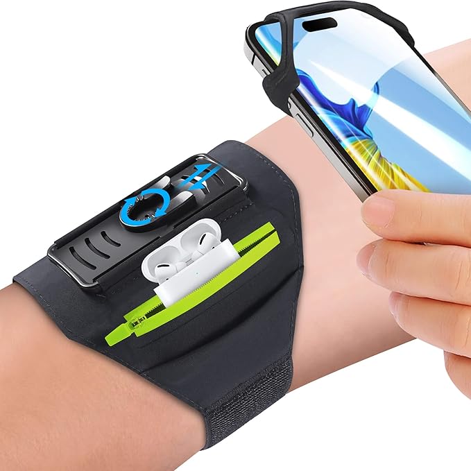 2 Pack Cell Phone Holder Armband : Adjustable Strap Arm Bands Case Compatible with iPhone 15 14 13 12 11 Mini Pro Max Plus Samsung Galaxy Pixel for Workout Exercise Sports