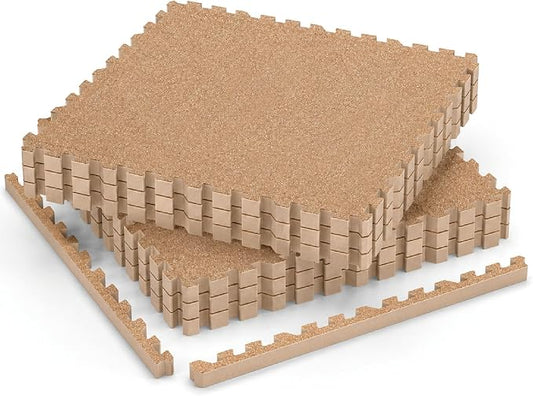 AIRHOP 1'' Ultra-Thick 24 Sq Ft Rubber Top Gym Flooring for Home Gym | 6 Tiles, High Density EVA Foam, Waterproof & Non-Slip Rubber, Interlocking Puzzle Mats, Heavy Duty Floor Protection, 24"x24"