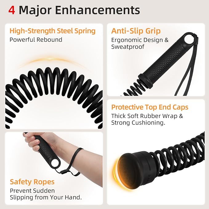 Abahub Weighted Ropeless Battle Rope, Portable Silent Cordless Battle Ropes, Space Saving Home Gym No Battle Ropes with Storage Bag, 2PCS Black - Set B