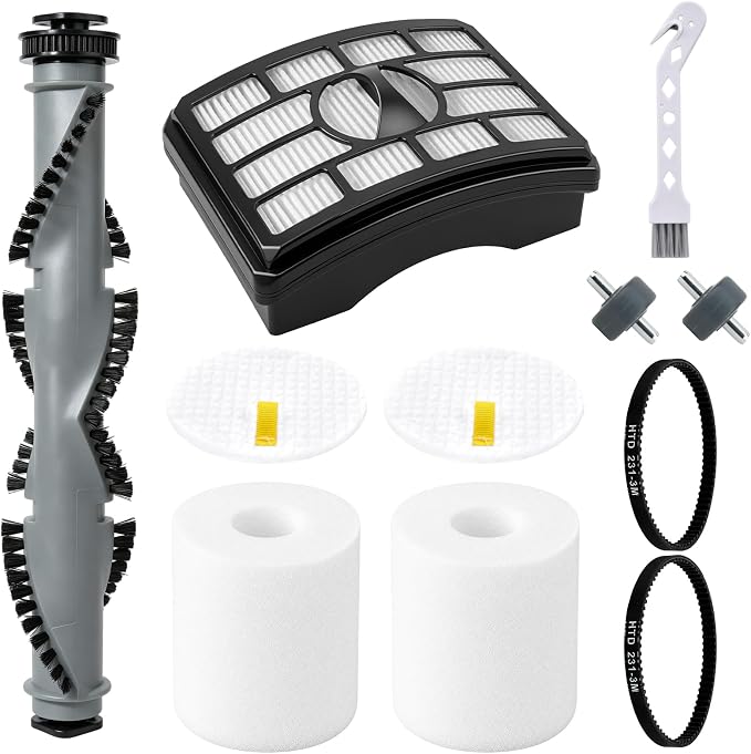 NV500 Brush Roller, Belts & Filter Kit for Shark Rotator Lift-Away NV550 NV501 NV502 NV505 NV520 UV560 – 1 Brush Roller + 1 Filter + 2 Foam & Felt Filters + 2 Belts + 2 Wheels, Part # Xff500 Xhf500