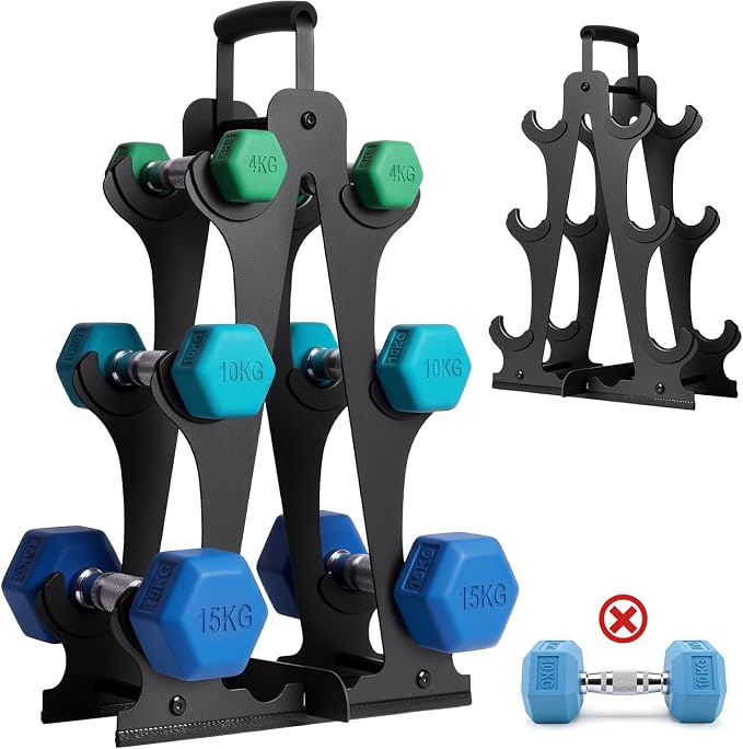 Ghosthorn Tiered A-Frame Dumbbell Rack Stand for Home Gym Space Saving | Heavy Duty Weight Storage Racks for Home Gym,Stable Space Saving Small Dumbbell Rack Hold 4/5 Pairs of Dumbbells (Rack Only)