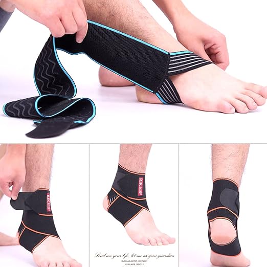 Candy Li Ankle Brace for Sprained Ankle, Ankle Support for Women & Men, Adjustable Compression Wrap Breathable Nylon Super Elastic & Comfortable for Sports– Grey(1 Pair)