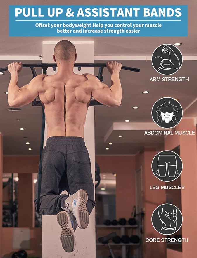 Pull Up Bands, Resistance Bands Set, Exercise Workout Bands for Men & Women, Ideal for Body Stretching, Physical Therapy and Muscle Training