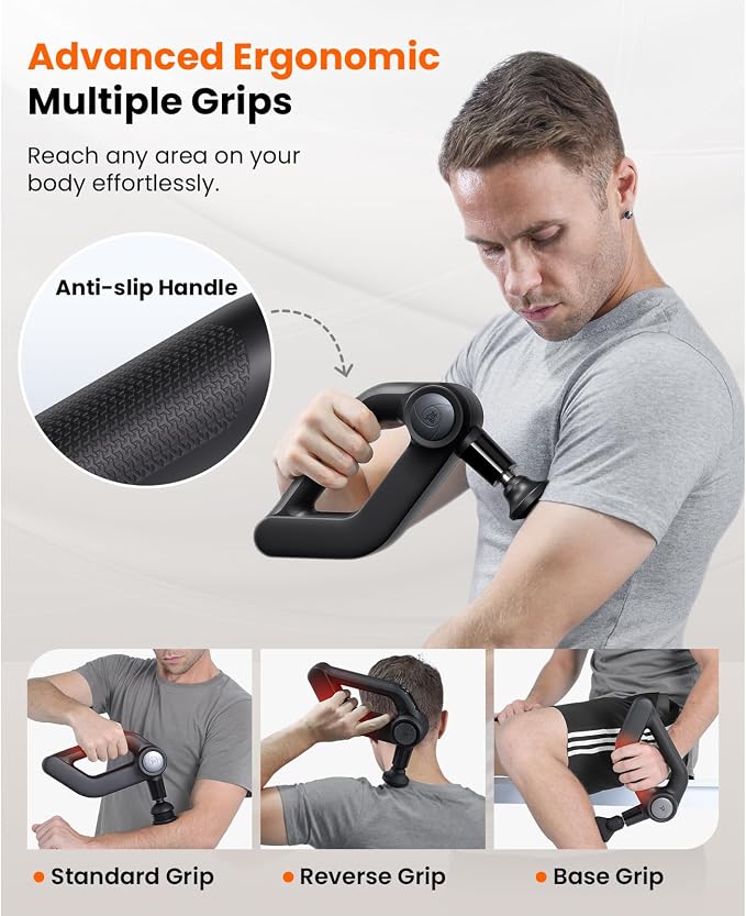 BOB AND BRAD D5 Pro Plus Handheld Massage Gun with Heat, FSA-HSA Eligible Deep Tissue Percussion Massage Gun, Powerful Muscle Massager for Athletes Fitness Workout & Daily Recovery, Birthday Gift