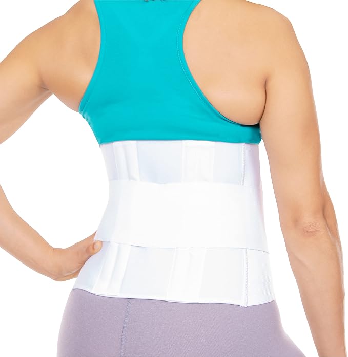 BraceAbility Low Back Compression Brace - Wraparound Lumbar Support Belt for Herniated or Bulging Discs, Pinched Nerve Pain Relief, Degenerative Disc Disease and Hip Strains for Men and Women (L)