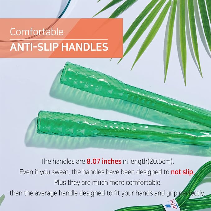 Skipping Jump Rope for Fitness Workout - Light Weight, Adjustable, Tangle Free, Excellent line control for Cardio Boxing, CrossFit, Training Exercise All Ages and Gender ( Special Luxury, KA-220, Made in Korea)
