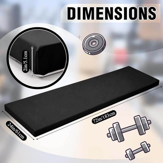 Lyrow 2 Inch 72"x24" Thick Foldable Yoga Mat with Carry Strap, Non-slip Portable Foam Gym Mat for Yoga, Pilates and Stretching