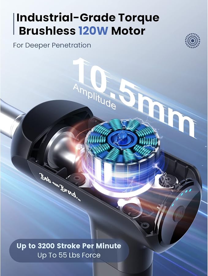 BOB AND BRAD X6 Pro Massage Gun Deep Tissue Percussion with Metal Head | FSA Eligible Professional Muscle Massage Gun for Athletes, HSA Electric Massager Gun for Pain Relief, Gift for Men Women