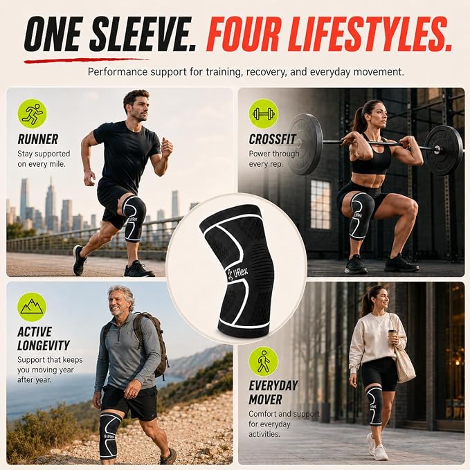 Knee Brace for Men and Women Knee Compression Sleeve Knee Support Wraps for Arthritis Joint Pain Relief, Workout, Swelling, Sports, Circulation, Running, Recovery for ACL & Meniscus Tear
