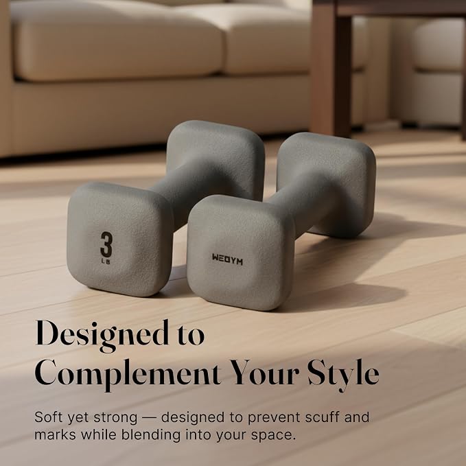WeGym Square Dumbbells for Home Gym, Hand Weights for Strength Training