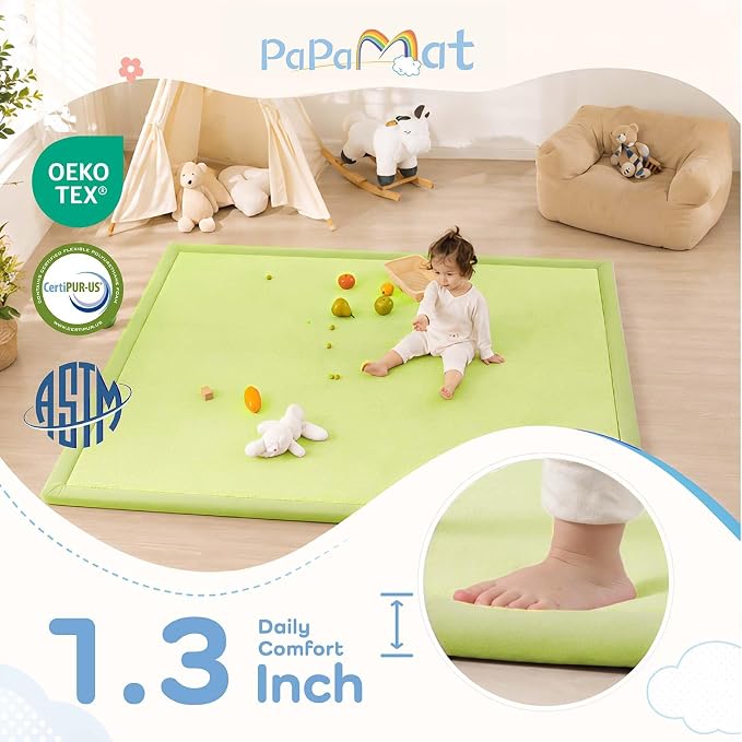 1.3" Thick Baby Play Mat for Floor,28x72 Bedside Rugs, Non-Slip | Ultra Soft Playmat for Baby,Tummy Time Foam Mats,Cushioned for Infant,Kids and Toddler Crawling,Easy Care