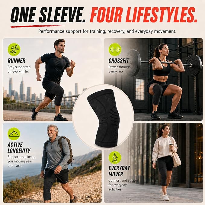 Knee Brace for Men and Women Knee Compression Sleeve Knee Support Wraps for Arthritis Joint Pain Relief, Workout, Swelling, Sports, Circulation, Running, Recovery for ACL & Meniscus Tear