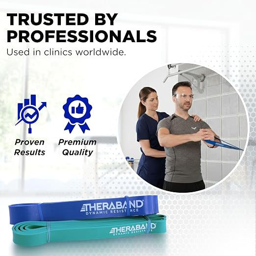 THERABAND High Resistance Band Set of 2, Exercise, Workout, Loop, M, 2-Pack | Elastic resistance band for exercise, strength training, stretching and physical therapy