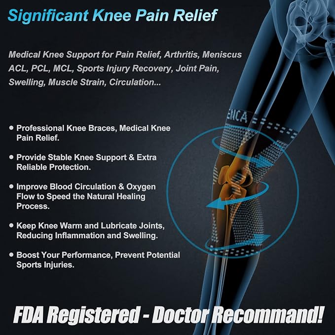 NEENCA Professional Knee Brace, Medical Knee Support for Women & Men Relief | Patented Patella Gel Pad & Side Stabilizers, Compression Sleeve for Knee Pain, Swelling, ACL, PCL, Arthritis, Sports, Workout