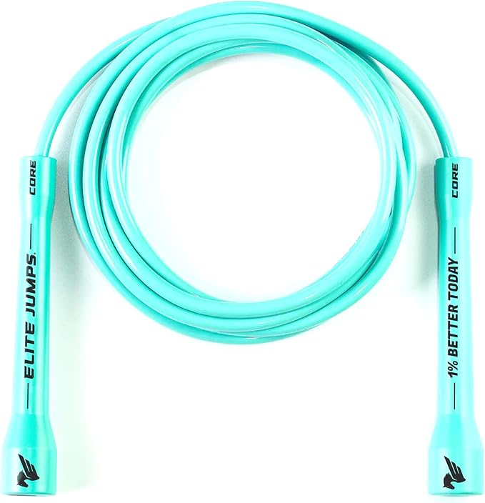 Elite Jumps 6mm PVC Jump Rope, Adjustable Skipping Rope | Non-kinking PVC cord. Unbreakable handles. Smooth rotation. For cardio and boxing.