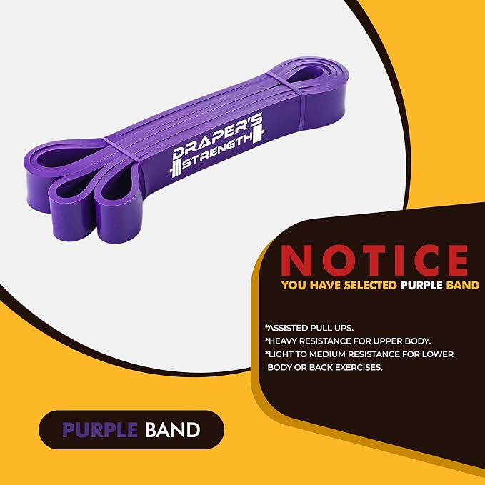 Draper's Strength Heavy Duty Resistance Stretch Loop Bands for Powerlifting Workout Exercise and Assisted Pull Ups
