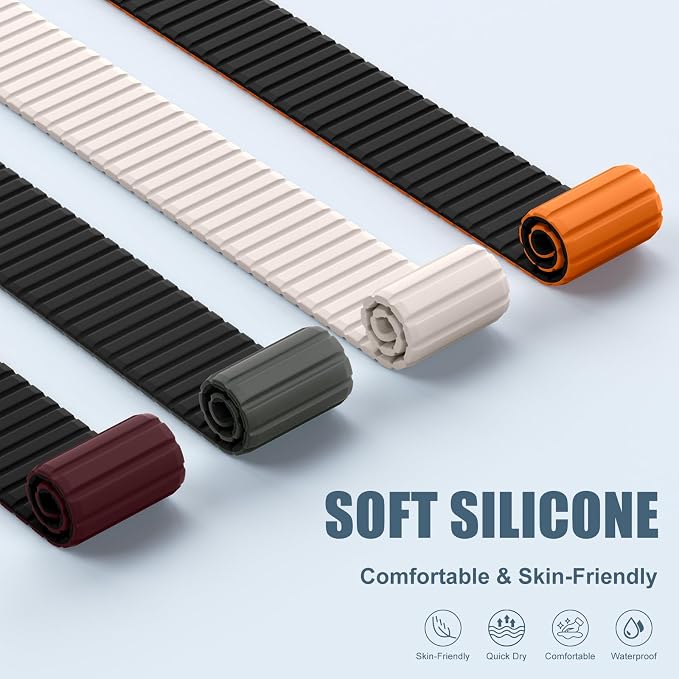 Magnetic Sport Silicone for Apple Watch Ultra 3 2 Band 49mm 46 45 44mm Men | Upgraded Magnet,Two-Tone Design,Waterproof,Soft Loop Strap for iWatch Ultra 3/2 Series 11 10 9 8 7 6 5 4 SE 46mm 45mm 44 49