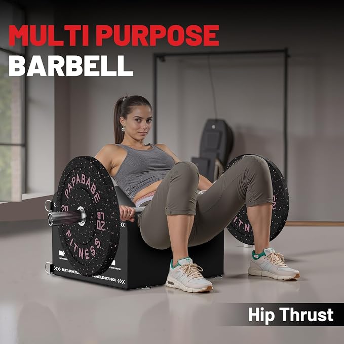 PAPABABE 4ft/5ft/6ft/6.5ft Barbell 2" Short Barbell for Strength Training | 4ft/5ft/6ft/6.5ft Straight Barbell, Womens Olympic Bar with Moderate Knurling for Squats Curls Deadlifts, Weightlifting