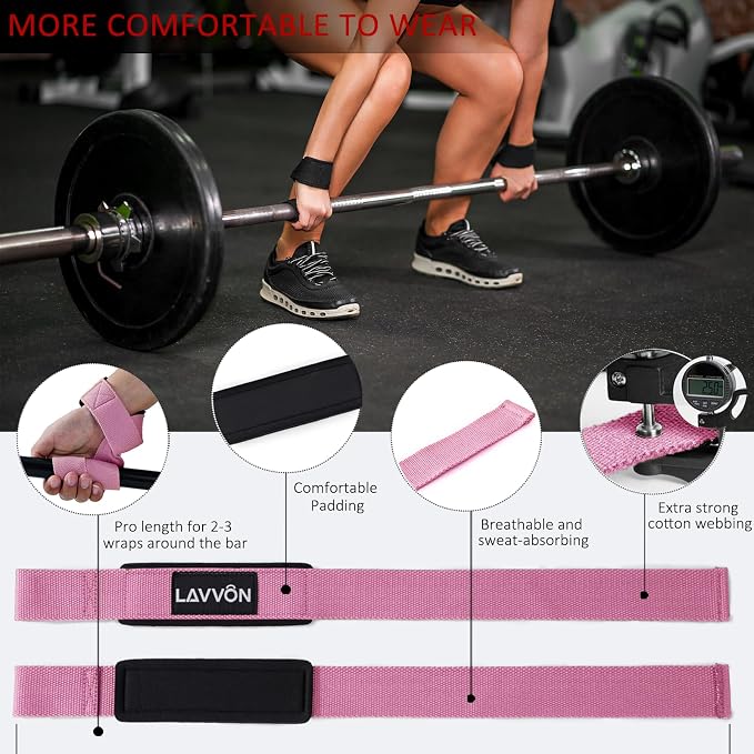 Barbell Pad Set - Hip Thrusts Pads for Squat&Lunges/Bench Press Bar Padding | Standard Olympic Weight Bar Foam Pad,Gym Accessories for Women with Bar Bad -With Ankle Straps,Wrist Straps for Weightlifting