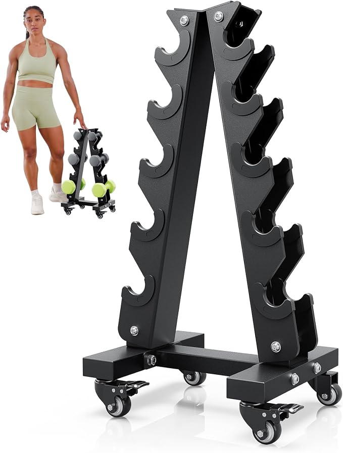 YOLEO Dumbbell Rack Stand Only, 1100LBS Heavy Duty Weight Rack for Home Gym, Adjustable 3-Tier Weight Storage Rack for Dumbbells, Barbells, Kettlebells & Weight Plates, Compact Workout Equipment Organizer
