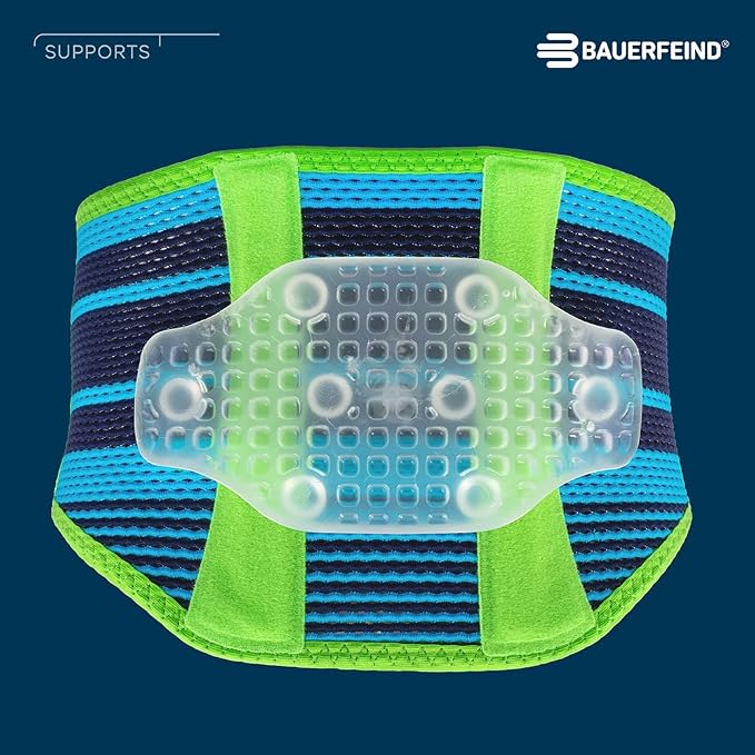 Bauerfeind Sports Back Support - Breathable Compression - Back Panel Features Anatomically Contoured Pad with Nubs for Massaging Effect - Air Knit Fabric Breathable, Durable, Washable