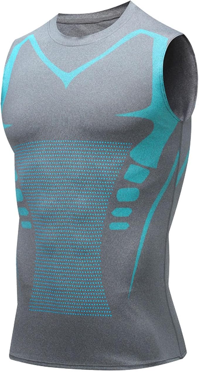 Compression Shirt Men Slimming Body Shaper Vest Crewneck Workout Tank Top | Tummy Control Undershirts, Gynecomastia Compression Shirts, Back Support, Sleeveless Muscle Shirts, Shaping Tank Top