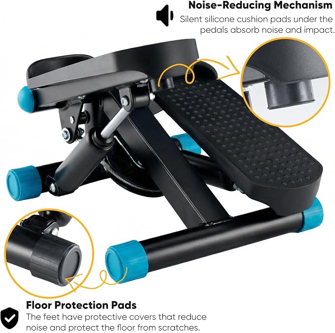 Stair Stepper with Resistance Bands for Home Exercise, Mini Stepper Machine for Indoor Fitness, Portable Home Gym Stepper for Full Body Workout, 300LBS Capacity